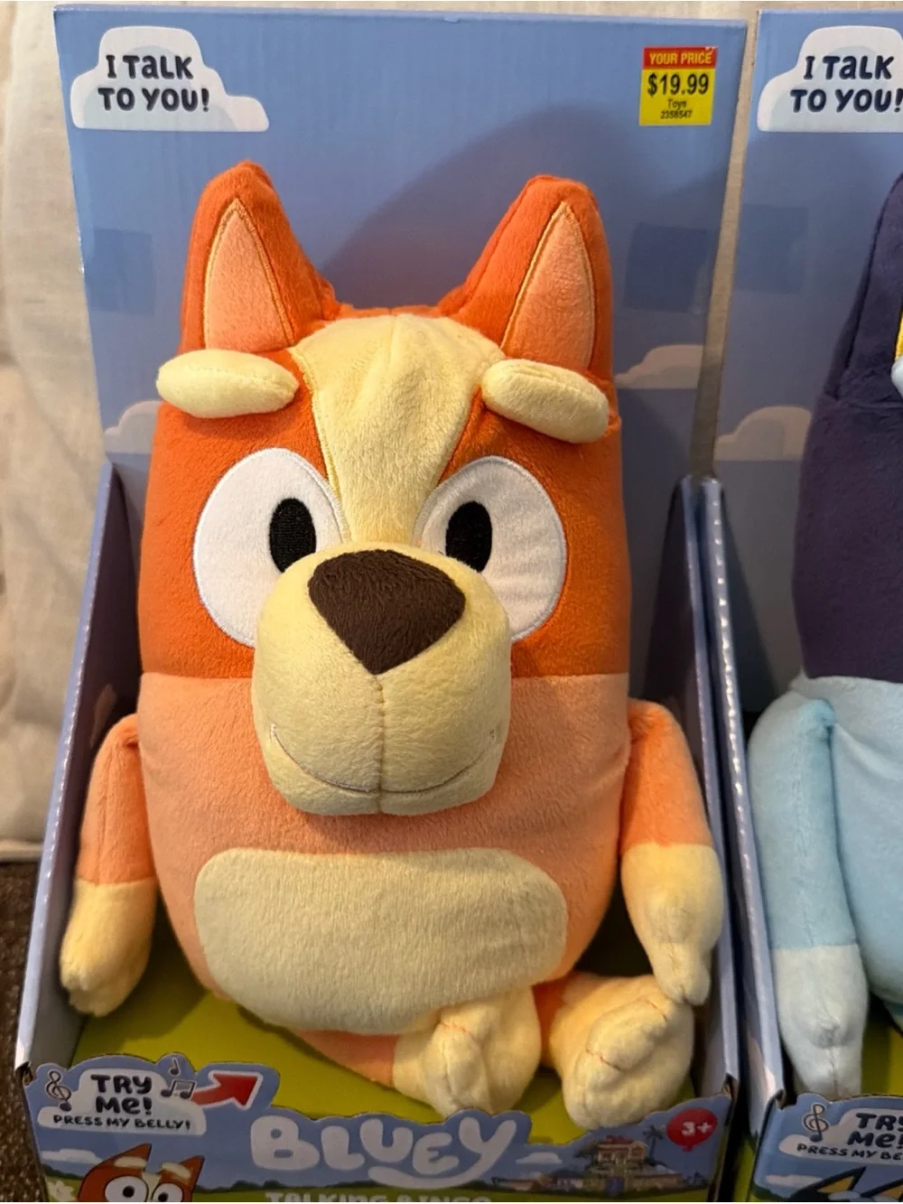 Talking Bluey and Bingo Plush Toy - Orange and Light Blue Characters